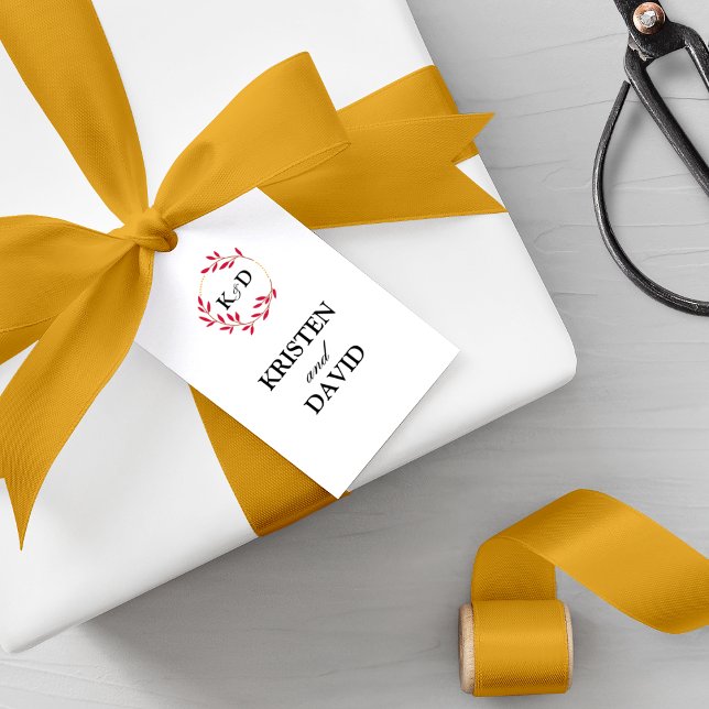 Étiquettes-cadeau Mariage Monogramme de feutre de Charming Fall (Créateur téléchargé)
