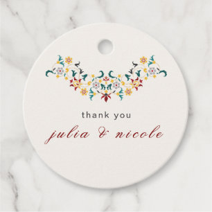 Étiquettes Cadeau Mariage Motif classique complexe de géométrie vint