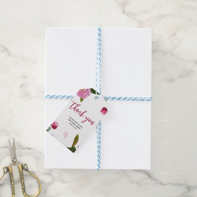 Étiquettes-cadeau Mariage Multi Floral Fleurs (Avec de laficelle)