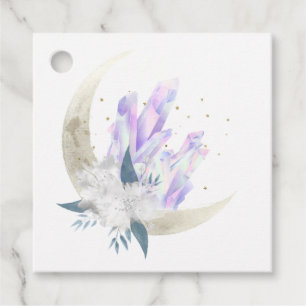 Étiquettes Cadeau Mariage Mystique Bohème Cristal Lune