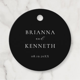 Étiquettes Cadeau Mariage noir et blanc moderne