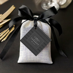 Étiquettes Cadeau Mariage noir et blanc sur mesure ID1090