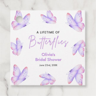 Étiquettes Cadeau Mariage papillons pour toute une vie Shower