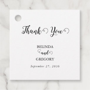 Étiquettes Cadeau Mariage photo moderne en noir et blanc