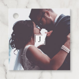 Étiquettes Cadeau Mariage Photo Monogramme Merci Mariage