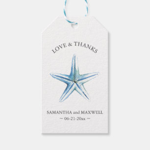 Étiquettes-cadeau Mariage plage Favoriser Tags Aquarelle Starfish