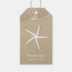 Étiquettes-cadeau Mariage plage Starfish & Sand Tropical