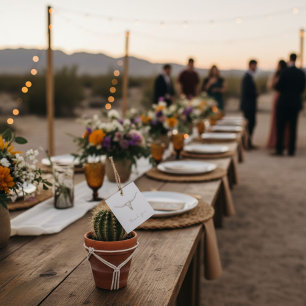 Étiquettes Cadeau Mariage Remerciement Crâne de Vache Désert Boho