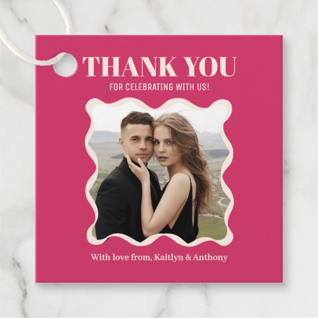 Étiquettes Cadeau Mariage rétro Coquette Bow (Devant)