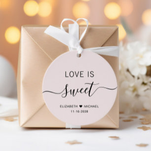 Étiquettes Cadeau Mariage rose doux