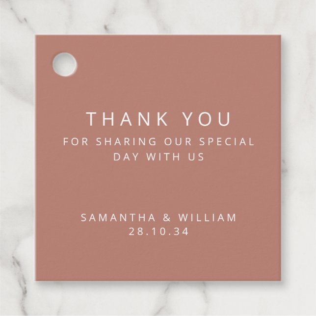 Étiquettes Cadeau Mariage rose simple minimal (Devant)