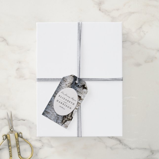 Étiquettes-cadeau Mariage rustique de Birch Tree