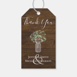 Étiquettes-cadeau Mariage rustique Gypsophile à petit budget dans un