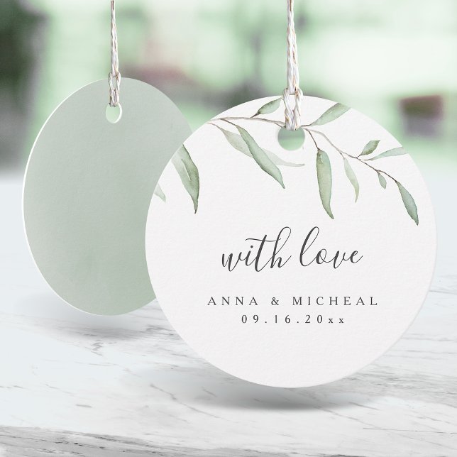 Étiquettes Cadeau Mariage rustique verdoyante minimale (Minimal greenery rustic wedding favor tags)