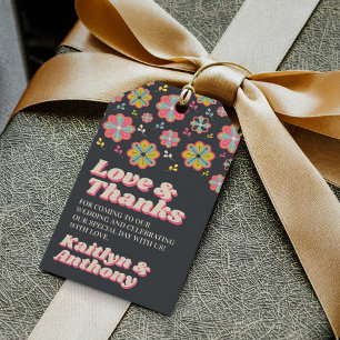 Étiquettes-cadeau Mariage Super rétro de la puissance 70