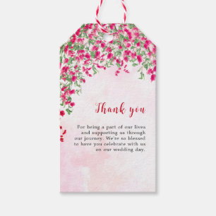 Étiquettes-cadeau Mariage Tropical sous la forêt de bougainvillées r