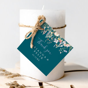 Étiquettes Cadeau Mariage vert Fleur sauvage multicouleur été