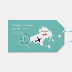 Étiquettes-cadeau Mariages À L'Étranger Skiathos Enregistrer La Date