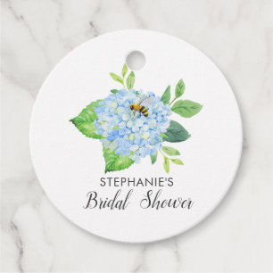 Étiquettes Cadeau Mariée à Bee Blue Hydrangea Fête des mariées