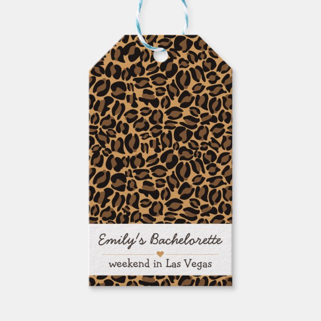 Étiquettes-cadeau Mariée de Bachelorette Boujee Tendance Imprimé Léo (Devant)