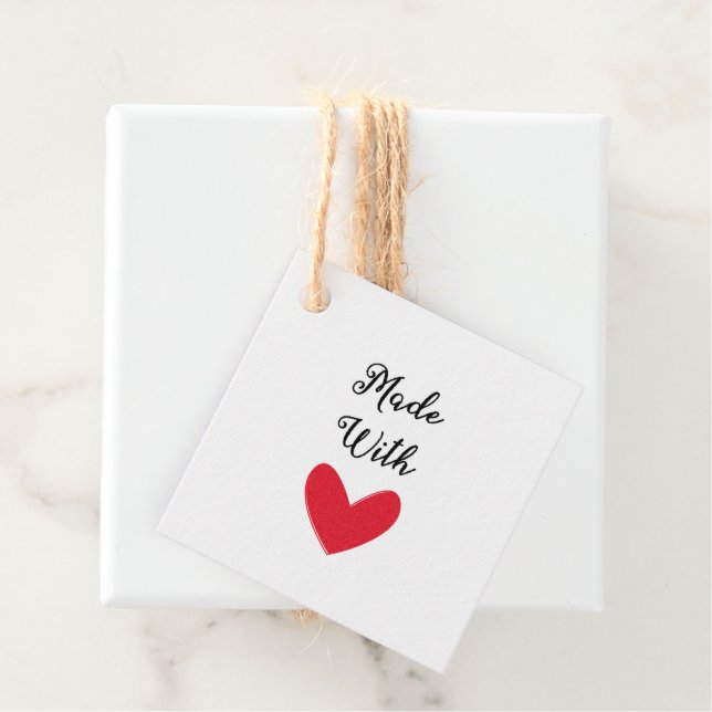 Étiquettes Cadeau Mariée Fabriquée Avec Amour Co Mariage Rustique Fê (En situation)