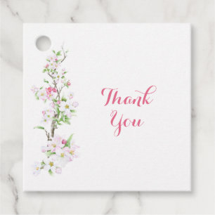Étiquettes Cadeau Mariée Fleur de Pommier Personnalisée Remerciement