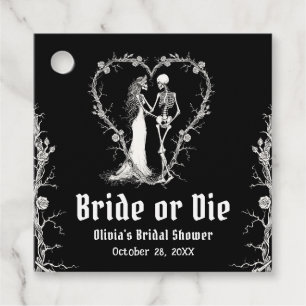 Étiquettes Cadeau Mariée Halloween Gothique Noir ou Cadeaux de Maria