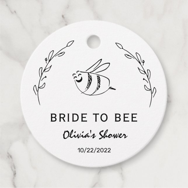 Étiquettes Cadeau Mariée Minimaliste Future Fleuriste (Devant)