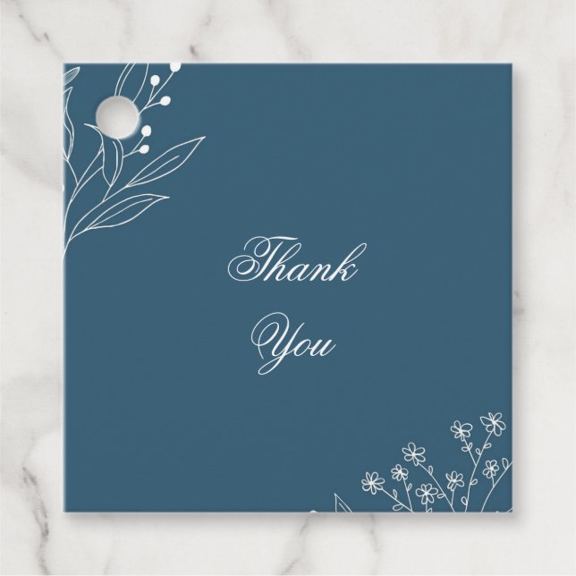 Étiquettes Cadeau Marine Corner Floral Boho Mariage (Devant)