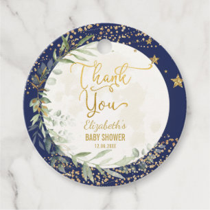 Étiquettes Cadeau Marine Gold Moon Twinkle Baby shower Little Star