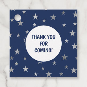 Étiquettes Cadeau Marine Silver Stars merci pour le tag