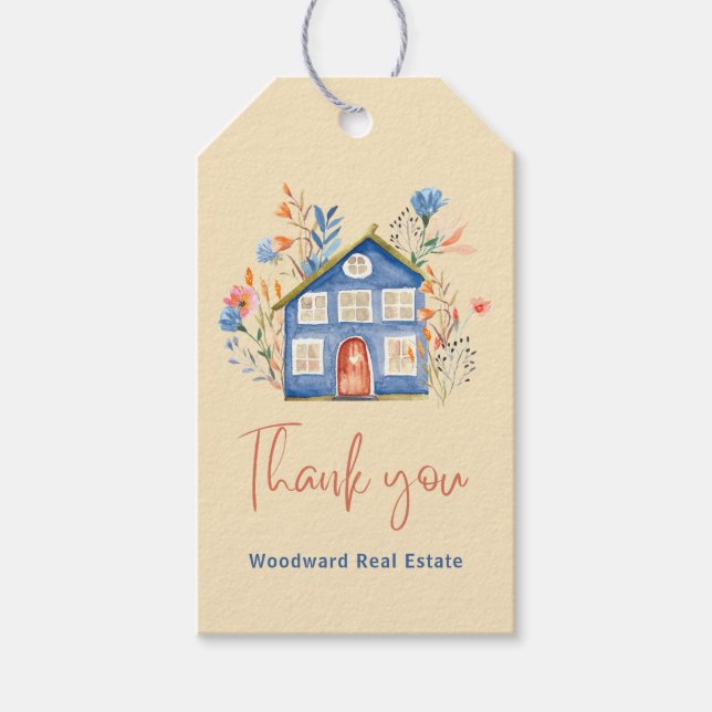 Étiquettes-cadeau Marketing de référence immobilière | Merci tendanc (Devant)