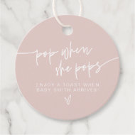 Étiquettes Cadeau MARLO Blush et Beige Pop Quand elle Pop Douche Fa