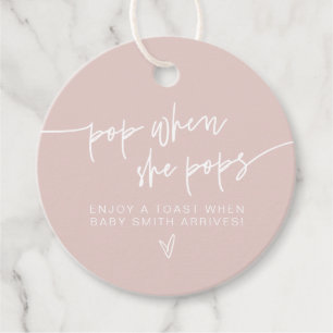 Étiquettes Cadeau MARLO Blush et Beige Pop Quand elle Pop Douche Fa