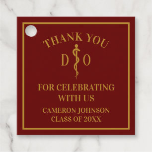 Étiquettes Cadeau Maroon Osteopathic Médicale School Graduation Part