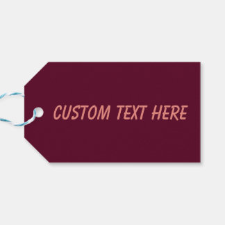 Étiquettes-cadeau Maroon simple minimaliste