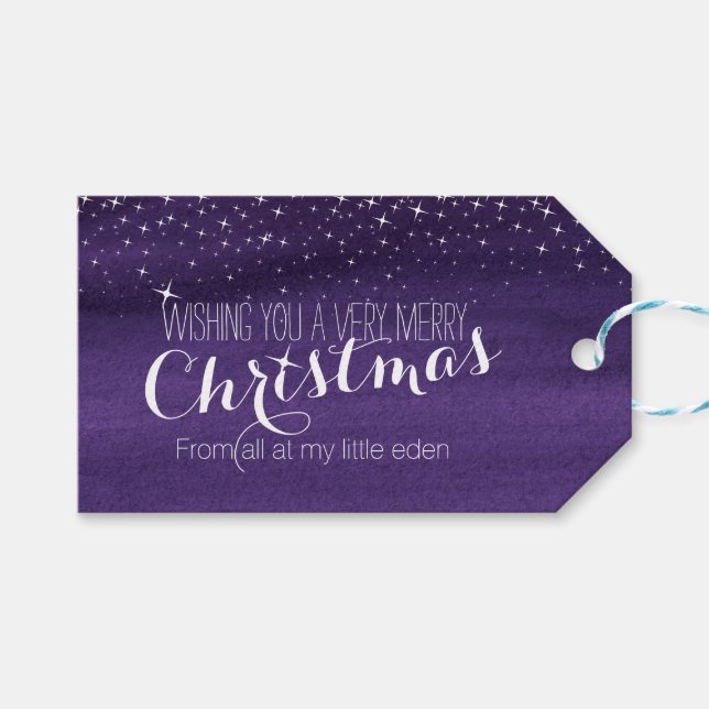 Étiquettes-cadeau Marque cadeau de Noël étoile ciel (Devant (Horizontal))