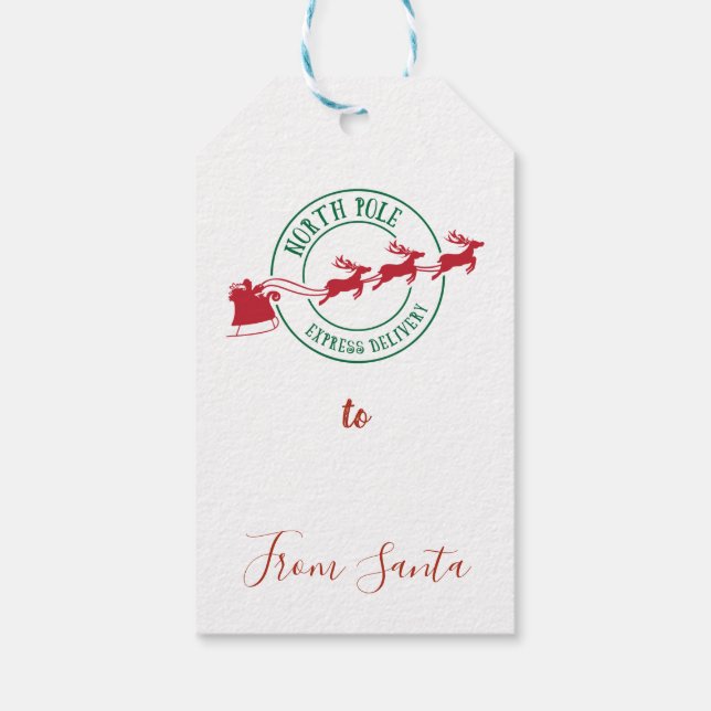 Étiquettes-cadeau Marque de Noël Livraison du pôle Nord (Dos)