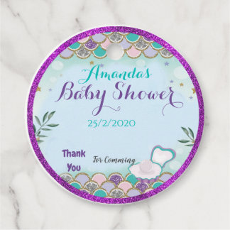Étiquettes Cadeau marque de préférence circulaire baby shower en pea