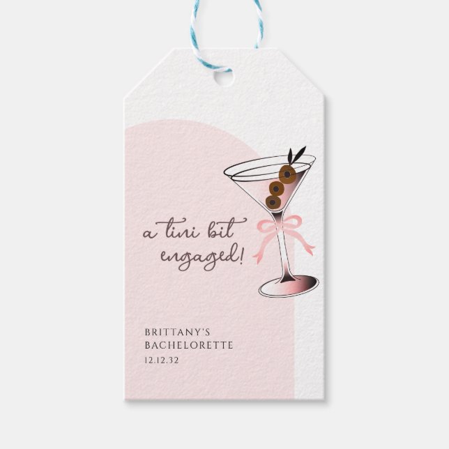 Étiquettes-cadeau Martini bit engagé Martini Pink Bachelorette (Devant)