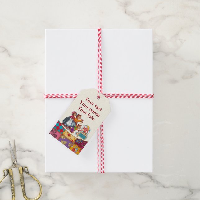 Étiquettes-cadeau Masha et 3 ours (Avec de la ficelle)