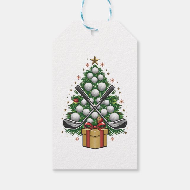 Étiquettes-cadeau Matériel de golf Christmas Tree Golf (Dos)