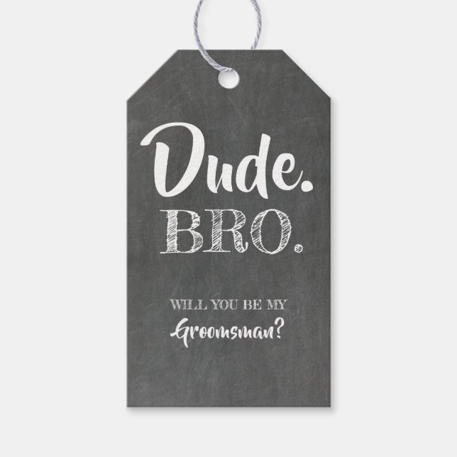 Étiquettes-cadeau Mec Bro Serez-Vous Mon Groomsman (Devant)