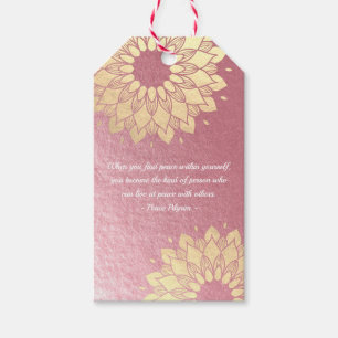 Étiquettes-cadeau Méditation Yoga Instructeur Rose Gold Mandala Cita