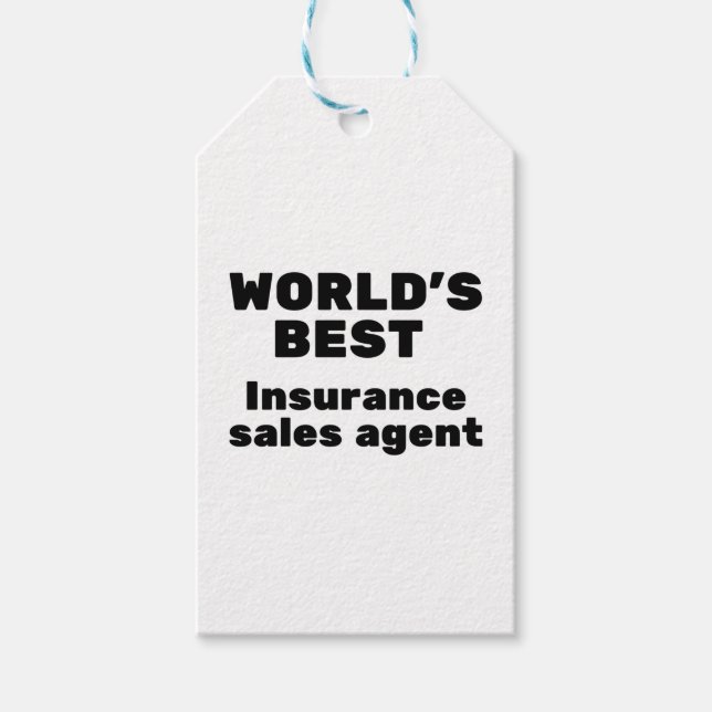 Étiquettes-cadeau Meilleur agent commercial d'assurance au monde (Devant)