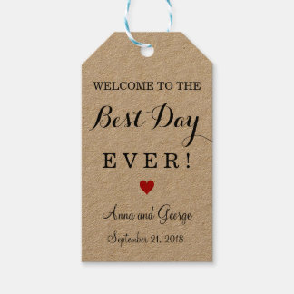 Étiquettes-cadeau Meilleur Jour Jamais Personnalisé Mariage Favorise