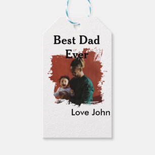 Étiquettes-cadeau Meilleur papa du monde cadeau photo nom simple pou