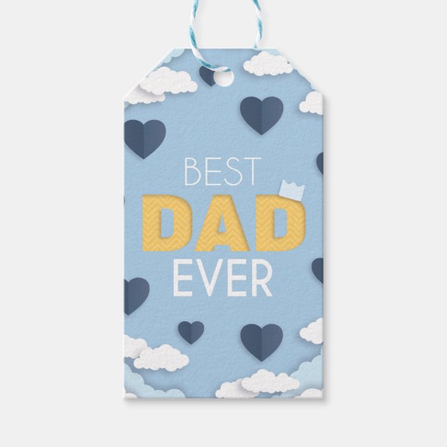 Étiquettes-cadeau Meilleur papa jamais mignonne Fête des pères (Devant)
