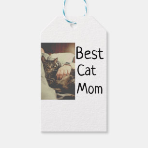 Étiquettes-cadeau Meilleure maman chat papa ajouter chat photo nom c