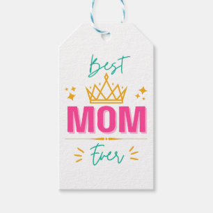 Étiquettes-cadeau Meilleure maman jamais avec la couronne - Cadeau r